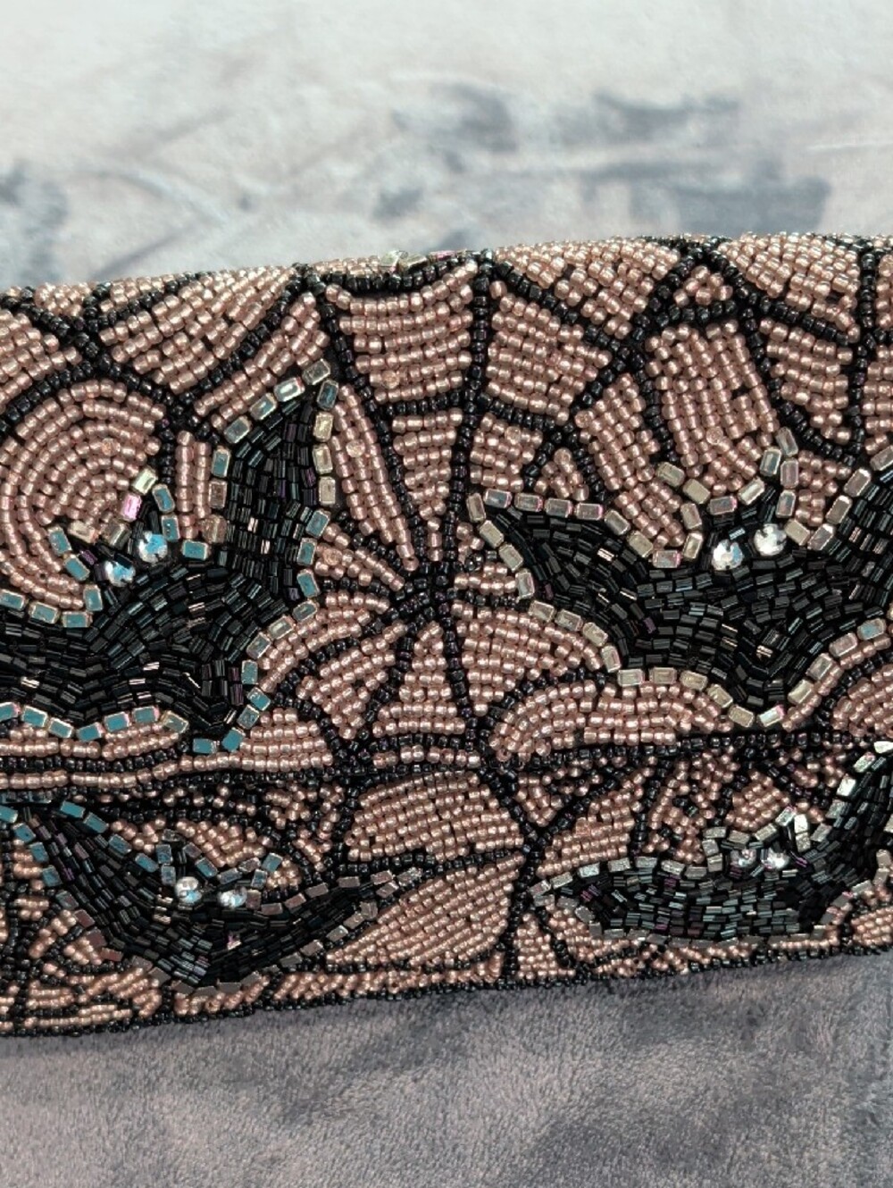 Embellished Beaded Black and Gold Bat And Spider Web Shoulder Bag - Picture 5 of 5